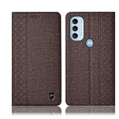 Cloth Case Stands Flip Cover H12P for Motorola Moto G71 5G Brown