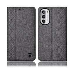 Cloth Case Stands Flip Cover H12P for Motorola Moto G71s 5G Gray