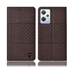 Cloth Case Stands Flip Cover H12P for OnePlus Nord CE 2 Lite 5G Brown