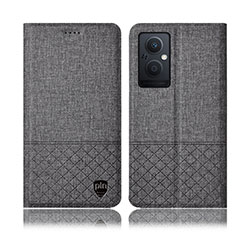 Cloth Case Stands Flip Cover H12P for OnePlus Nord N20 5G Gray