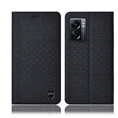 Cloth Case Stands Flip Cover H12P for OnePlus Nord N300 5G Black