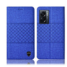 Cloth Case Stands Flip Cover H12P for OnePlus Nord N300 5G Blue