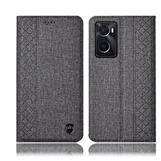 Cloth Case Stands Flip Cover H12P for Oppo A36 Gray