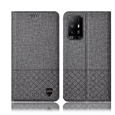 Cloth Case Stands Flip Cover H12P for Oppo A94 5G Gray