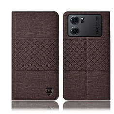 Cloth Case Stands Flip Cover H12P for Oppo K10 5G Brown