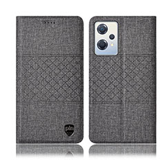 Cloth Case Stands Flip Cover H12P for Oppo K10X 5G Gray