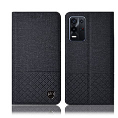 Cloth Case Stands Flip Cover H12P for Oppo K9X 5G Black