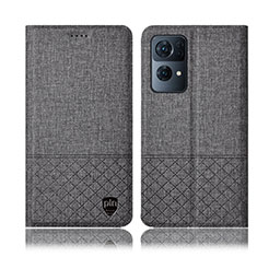 Cloth Case Stands Flip Cover H12P for Oppo Reno7 Pro 5G Gray