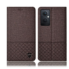 Cloth Case Stands Flip Cover H12P for Oppo Reno7 Z 5G Brown