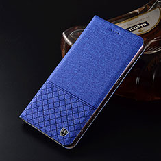 Cloth Case Stands Flip Cover H12P for Samsung Galaxy A31 Blue