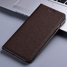 Cloth Case Stands Flip Cover H12P for Samsung Galaxy F02S SM-E025F Brown