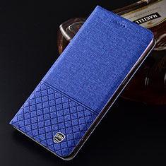 Cloth Case Stands Flip Cover H12P for Samsung Galaxy S22 5G Blue