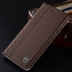Cloth Case Stands Flip Cover H12P for Samsung Galaxy S22 Ultra 5G Brown