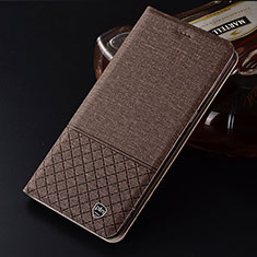 Cloth Case Stands Flip Cover H12P for Vivo V25 5G Brown