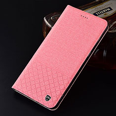 Cloth Case Stands Flip Cover H12P for Vivo V27 Pro 5G Pink