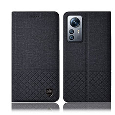 Cloth Case Stands Flip Cover H12P for Xiaomi Mi 12 5G Black