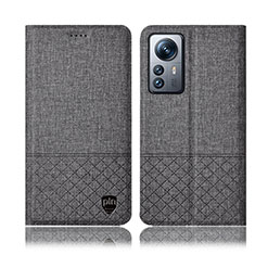 Cloth Case Stands Flip Cover H12P for Xiaomi Mi 12S Pro 5G Gray