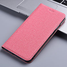 Cloth Case Stands Flip Cover H12P for Xiaomi Redmi 12 5G Pink