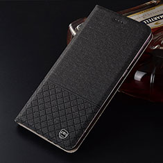 Cloth Case Stands Flip Cover H12P for Xiaomi Redmi 9 Prime India Black