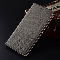 Cloth Case Stands Flip Cover H12P for Xiaomi Redmi Note 9 Pro Gray