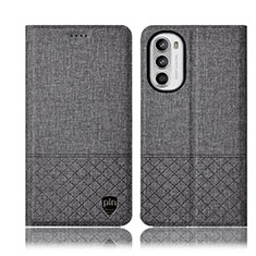 Cloth Case Stands Flip Cover H13P for Motorola Moto Edge (2022) 5G Gray