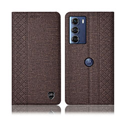 Cloth Case Stands Flip Cover H13P for Motorola Moto Edge S30 5G Brown