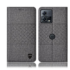 Cloth Case Stands Flip Cover H13P for Motorola Moto Edge S30 Pro 5G Gray