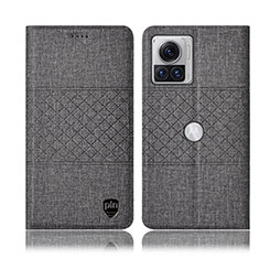 Cloth Case Stands Flip Cover H13P for Motorola Moto Edge X30 Pro 5G Gray