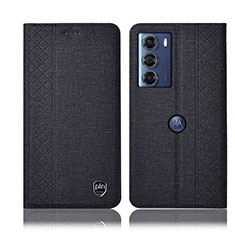 Cloth Case Stands Flip Cover H13P for Motorola Moto G200 5G Black
