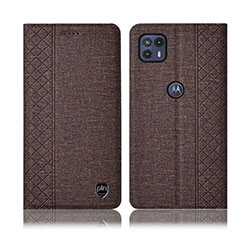 Cloth Case Stands Flip Cover H13P for Motorola Moto G50 5G Brown