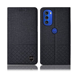 Cloth Case Stands Flip Cover H13P for Motorola Moto G51 5G Black