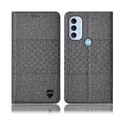 Cloth Case Stands Flip Cover H13P for Motorola Moto G71 5G Gray