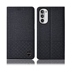 Cloth Case Stands Flip Cover H13P for Motorola Moto G71s 5G Black
