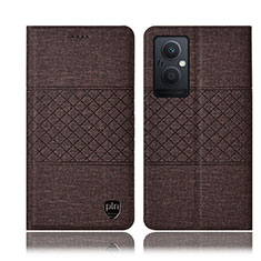 Cloth Case Stands Flip Cover H13P for OnePlus Nord N20 5G Brown