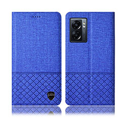 Cloth Case Stands Flip Cover H13P for OnePlus Nord N300 5G Blue