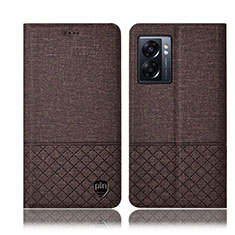 Cloth Case Stands Flip Cover H13P for OnePlus Nord N300 5G Brown