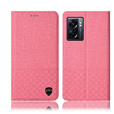 Cloth Case Stands Flip Cover H13P for OnePlus Nord N300 5G Pink