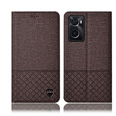 Cloth Case Stands Flip Cover H13P for Oppo A36 Brown