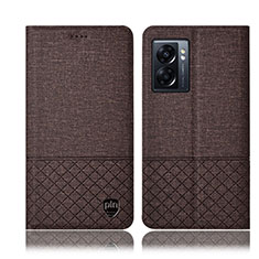 Cloth Case Stands Flip Cover H13P for Oppo A57 5G Brown