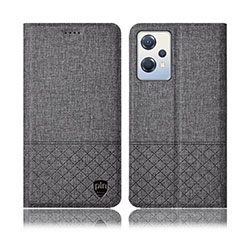 Cloth Case Stands Flip Cover H13P for Oppo K10X 5G Gray