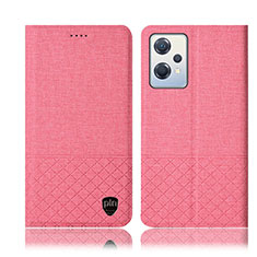Cloth Case Stands Flip Cover H13P for Oppo K10X 5G Pink