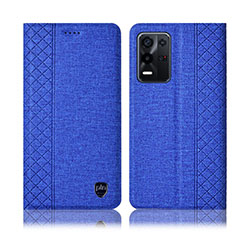 Cloth Case Stands Flip Cover H13P for Oppo K9X 5G Blue