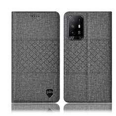 Cloth Case Stands Flip Cover H13P for Oppo Reno5 Z 5G Gray