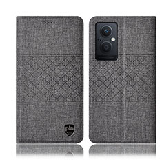 Cloth Case Stands Flip Cover H13P for Oppo Reno7 Lite 5G Gray