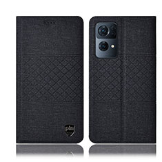 Cloth Case Stands Flip Cover H13P for Oppo Reno7 Pro 5G Black