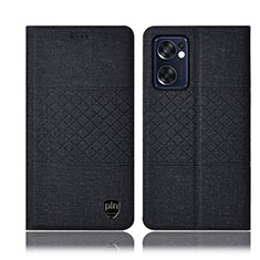 Cloth Case Stands Flip Cover H13P for Oppo Reno7 SE 5G Black