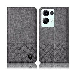 Cloth Case Stands Flip Cover H13P for Oppo Reno8 Pro 5G Gray