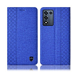 Cloth Case Stands Flip Cover H13P for Realme Q3s 5G Blue