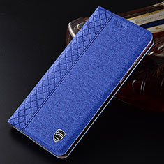 Cloth Case Stands Flip Cover H13P for Samsung Galaxy S22 5G Blue