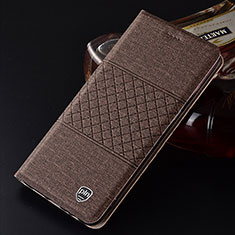 Cloth Case Stands Flip Cover H13P for Samsung Galaxy S22 Ultra 5G Brown